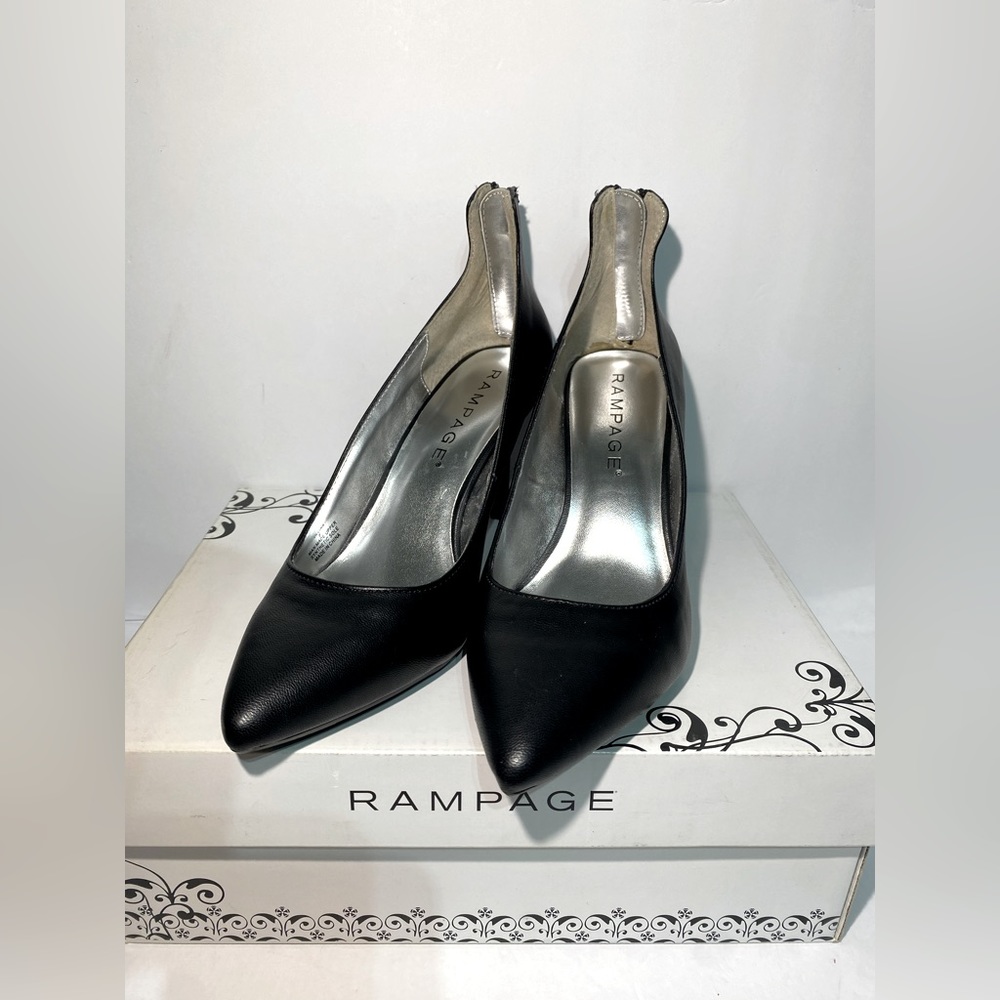 Rampage “Ollina” Black Pumps w/Heel Zipper- Size 8, Never Worn!